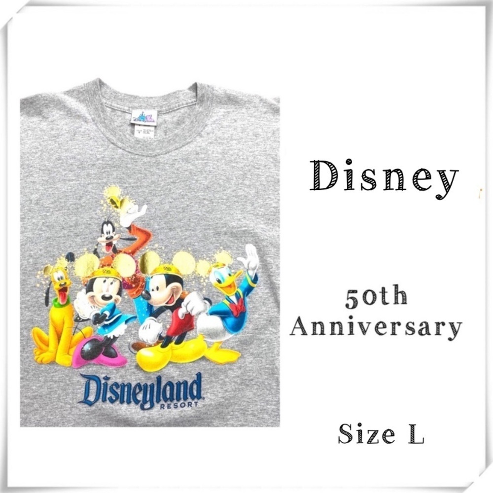 DISNEY Resort 50th Anniversary Gold ear Mickey Mouse Graphic T-Shirt Size L